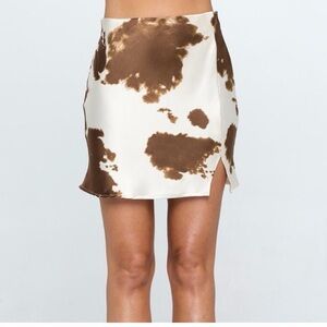 Cow print Women's silk Skirt